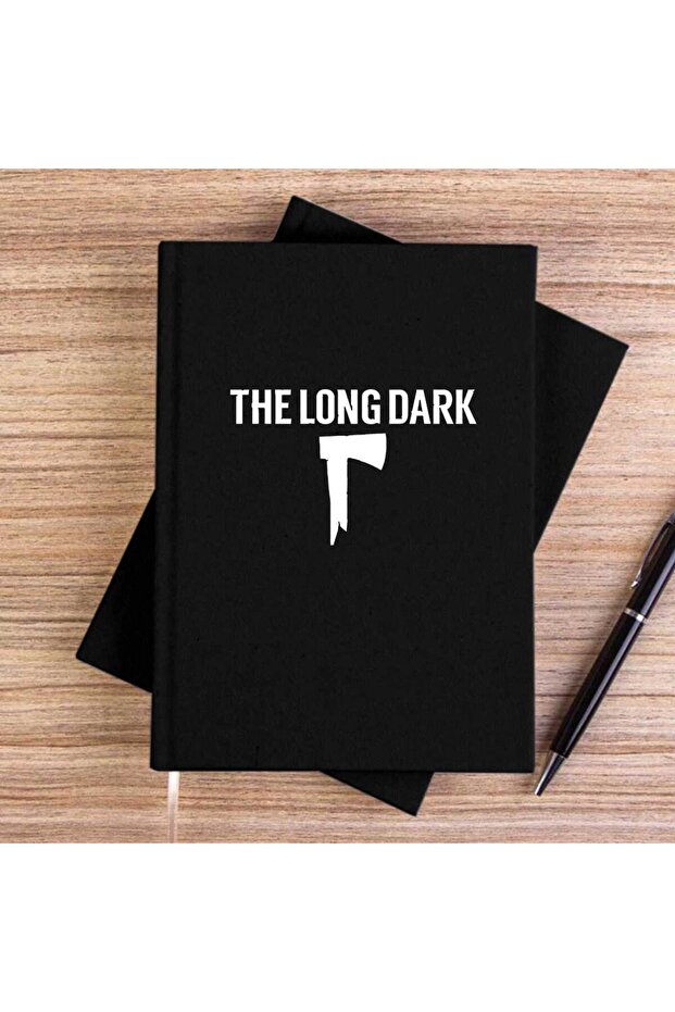 دفتر ملاحظات من القماش بدون خطوط باللون الأسود بشعار Long Dark