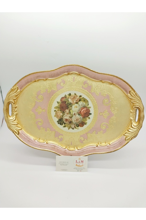 L&M Italian Hafsa Light Pink Wooden Tray