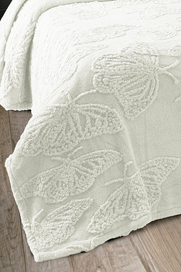 Butterfly Patterned Double Soft Wellsoft Blanket / Bedspread 230X250Cm |   Without Pillow - 5