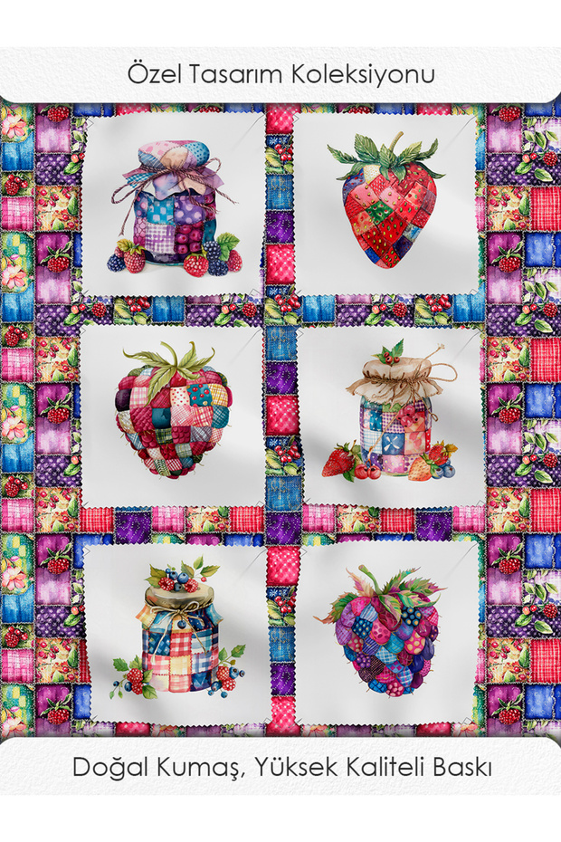 Patchwork Kumaş Seti – Dikiş ve Hobi İçin %100 Pamuk Desenli Kumaş Kuponları - 2