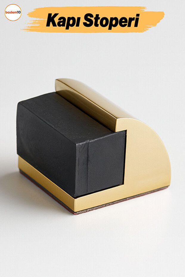 Metal Kapı Stoperi Oval Gold Altın Güçlü Yapışkanlı Kauçuk Kapı Tamponu Çarpma Önleyici Durdurucu - 1