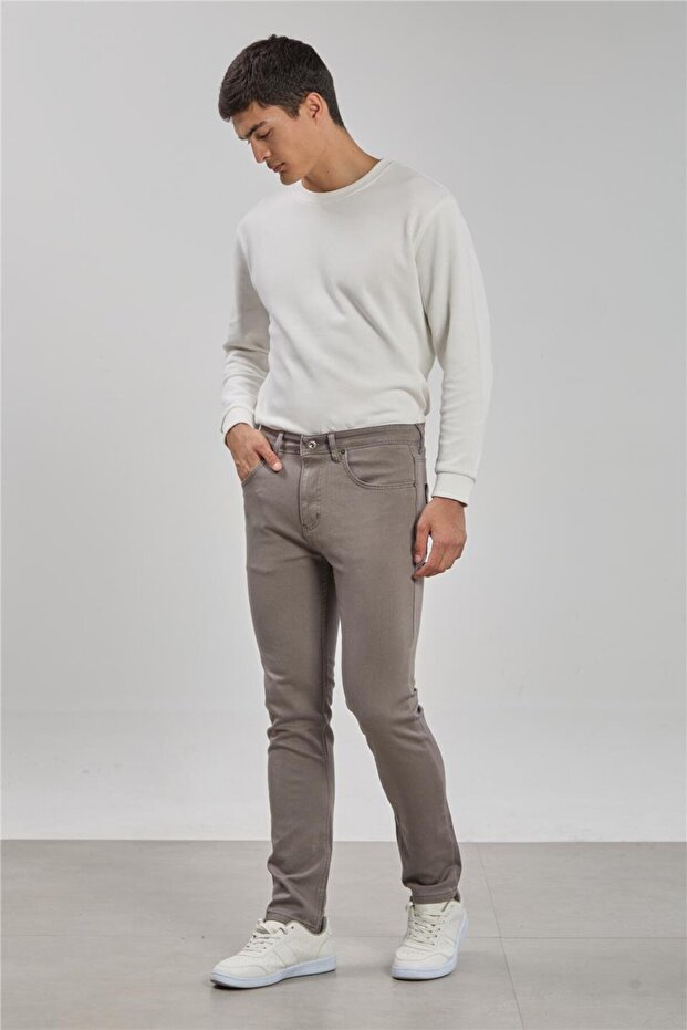 Vegas Men's Regular Fit Trousers - Mink
