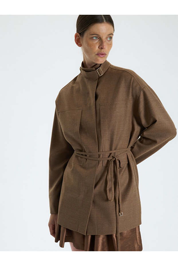 Taba Tokalı Overshirt Ceket - 3