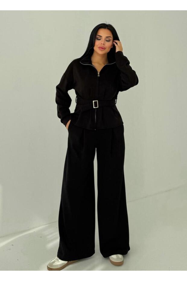 Belted Pleated Front Set