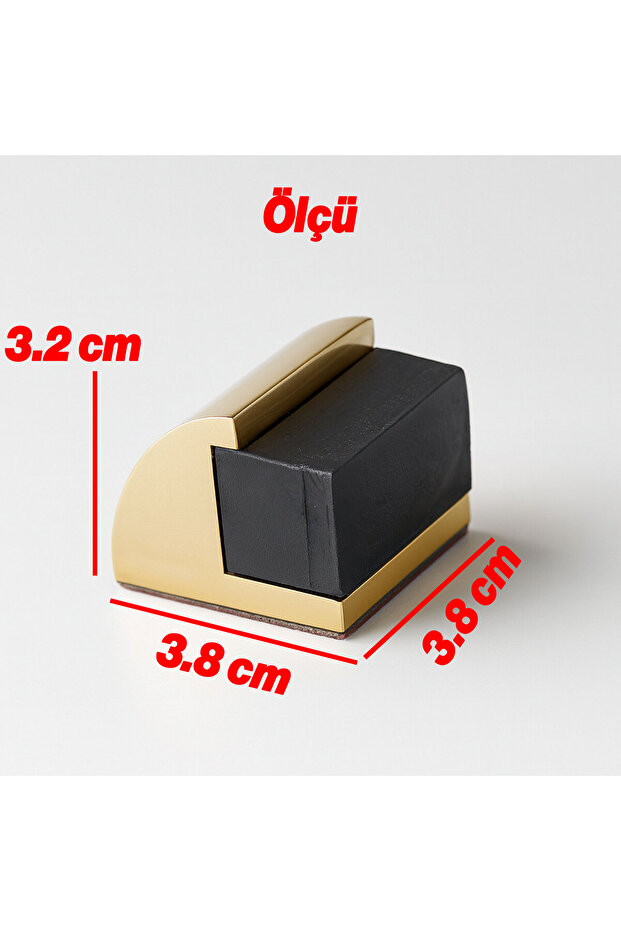 Metal Kapı Stoperi Oval Gold Altın Güçlü Yapışkanlı Kauçuk Kapı Tamponu Çarpma Önleyici Durdurucu - 5
