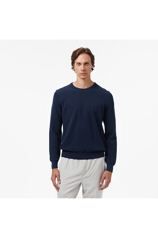 Men's Navy Blue Classic Fit Sweater
