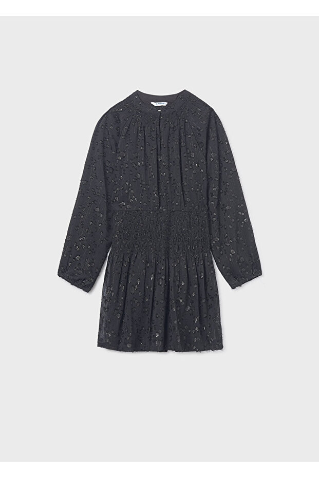 7909-56 Girl's Black Chiffon Dress