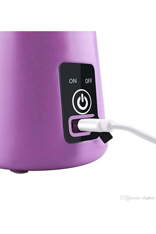 Pembe Taşınabilir El Blenderı, USB Şarjlı Mini Mutfak Robotu, Meyve Sıkacağı - 7