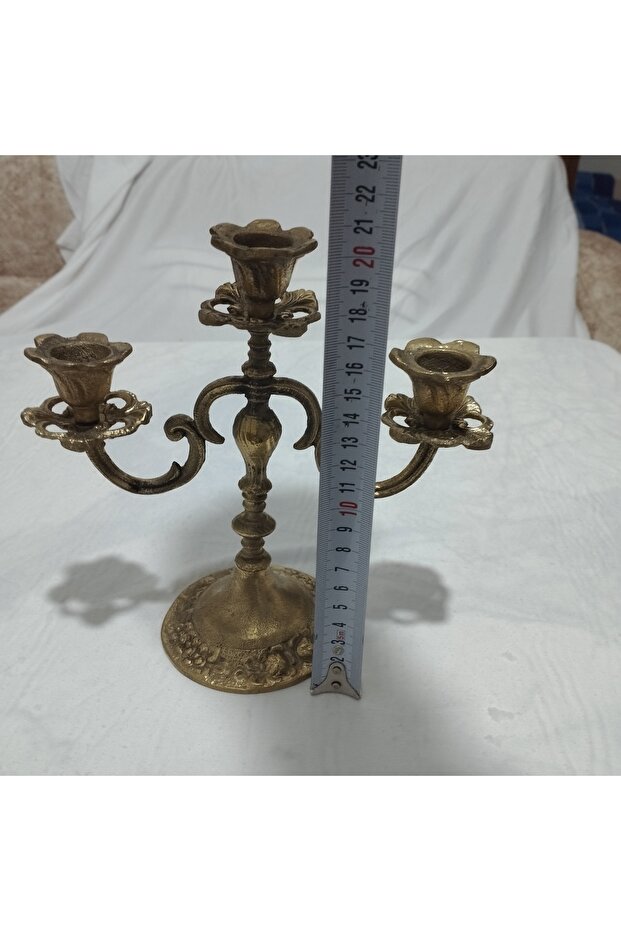 pirinç şamdan 3 kollu - 6