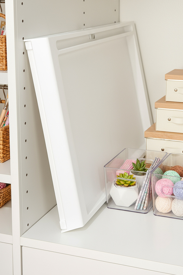 طاولة متعددة الأغراض قابلة للطي ”بيضاء” - طاولة كمبيوتر محمول فوق السرير وطاولة إفطار - 3