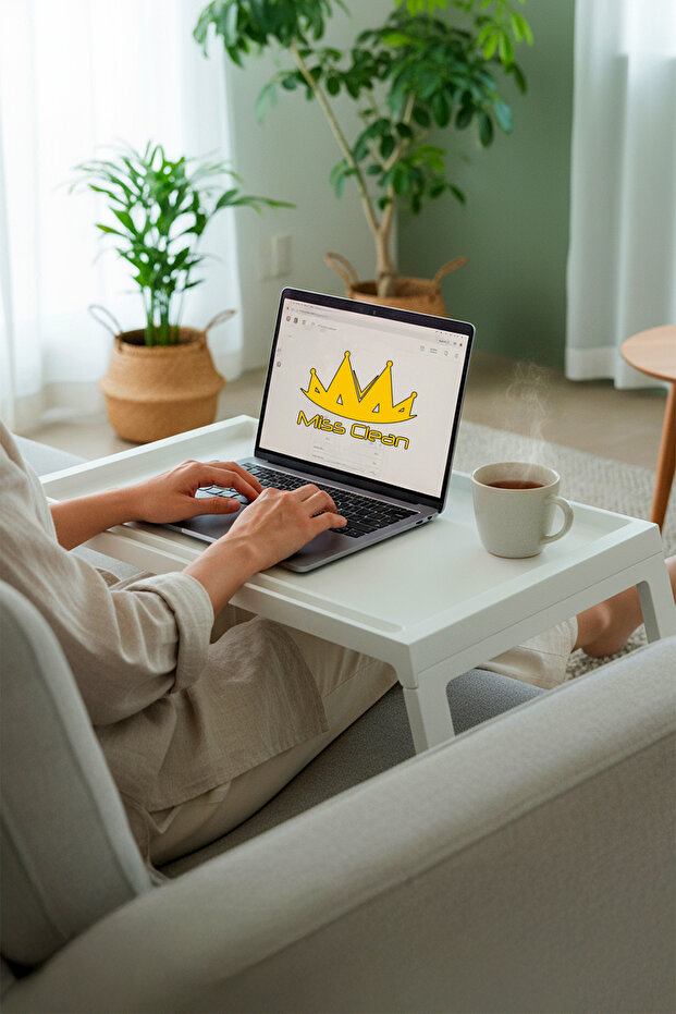 طاولة متعددة الأغراض قابلة للطي ”بيضاء” - طاولة كمبيوتر محمول فوق السرير وطاولة إفطار - 2