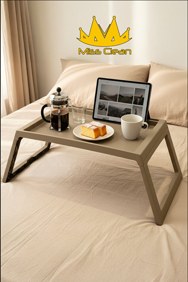 Multi-Purpose Folding Coffee Table “Toprak” Tablet - Computer Table Overbed Breakfast Table - 1