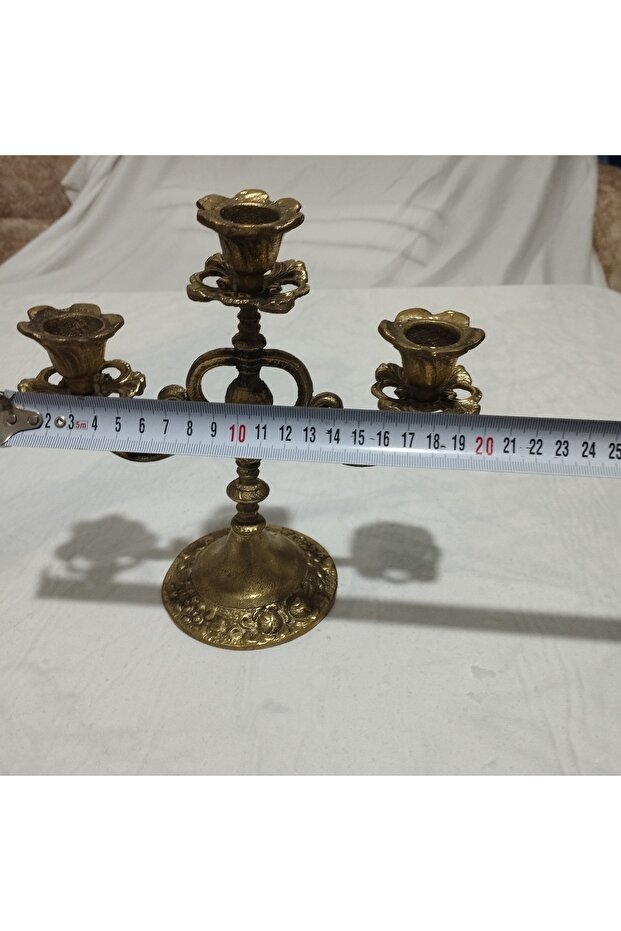 pirinç şamdan 3 kollu - 5