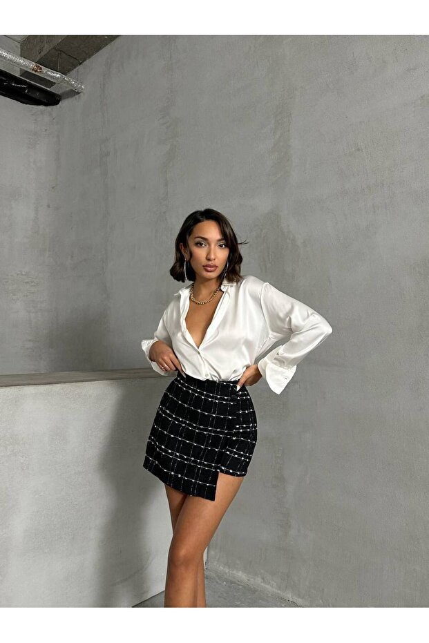 Kadın Örme Şort Etek - 1