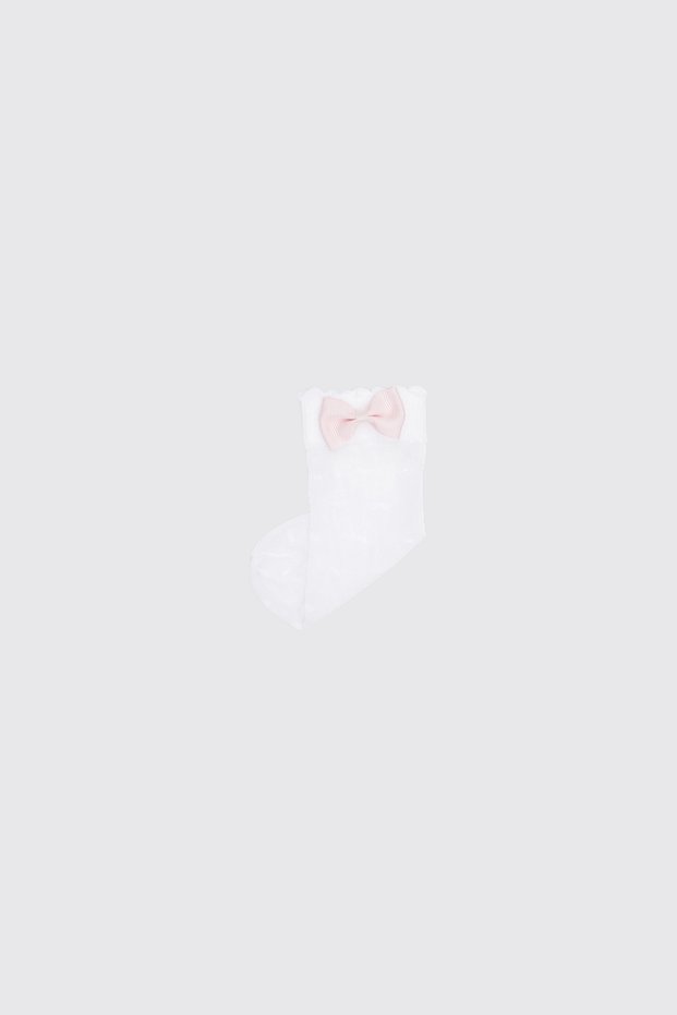 Girl's White Booties Socks with Accessories