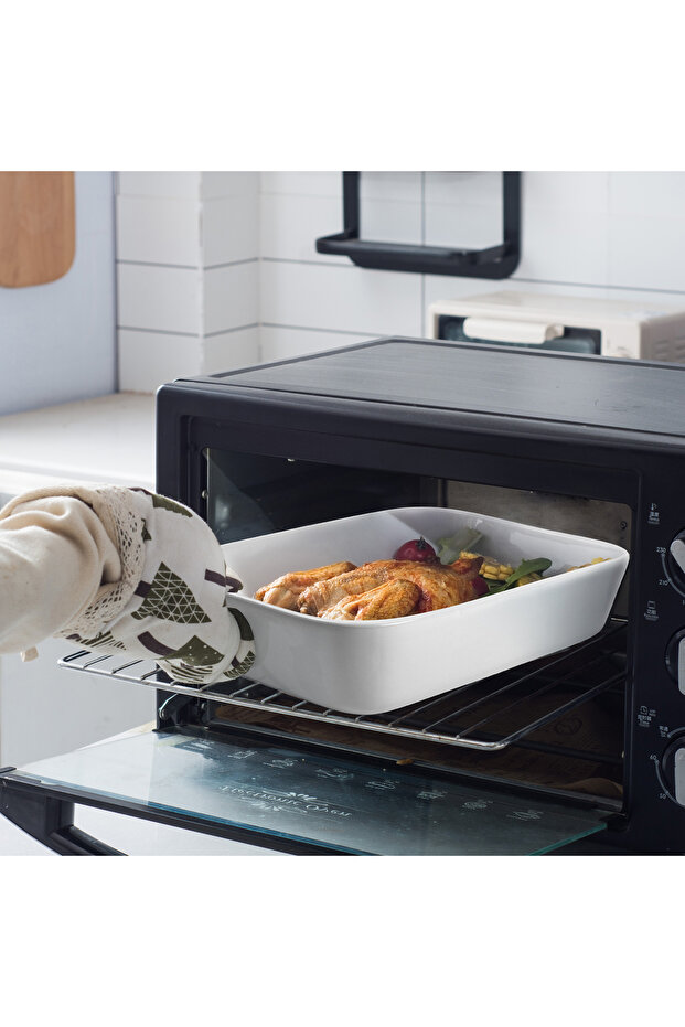 Rectangular ceramic oven tray, 35 x 25 x 6 cm - 1