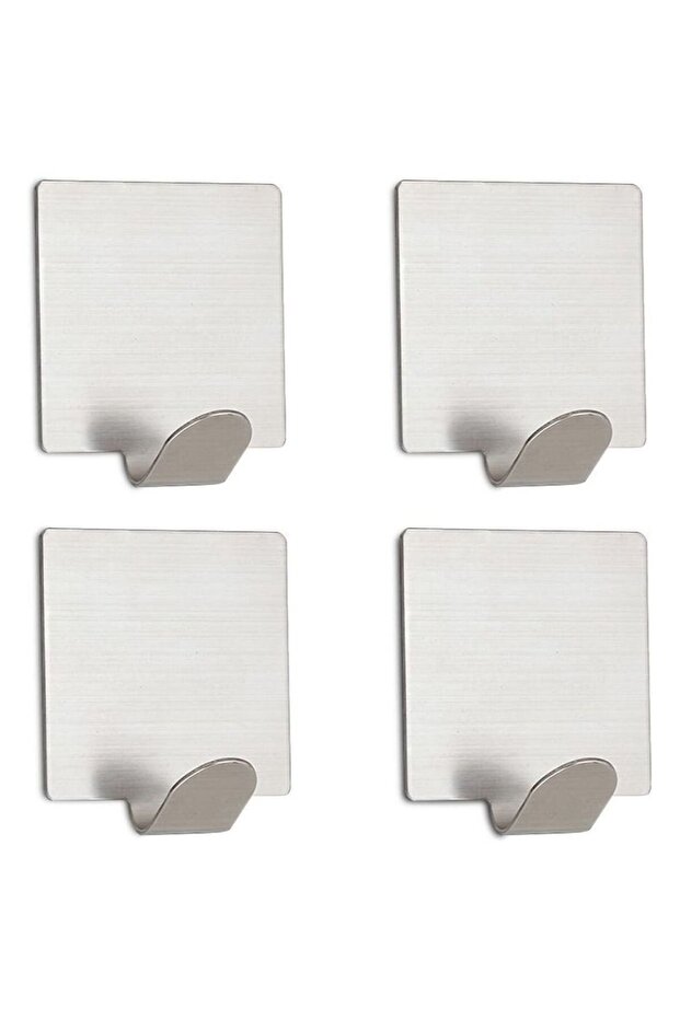 Selfadhesive Hooks Stainless Steel (Pack of 4)