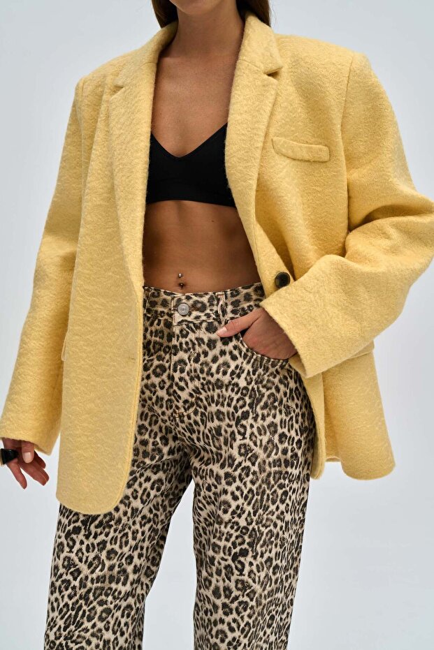 Enzo Sarı Blazer Ceket - 8
