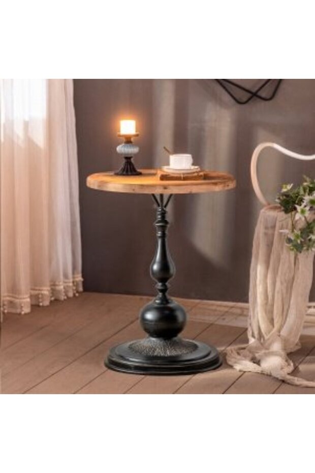 Black solid wood coffee table - 4