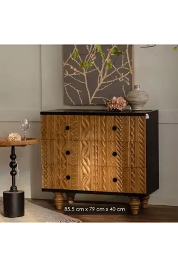 Solid wood console, bungalow-style drawer - 4