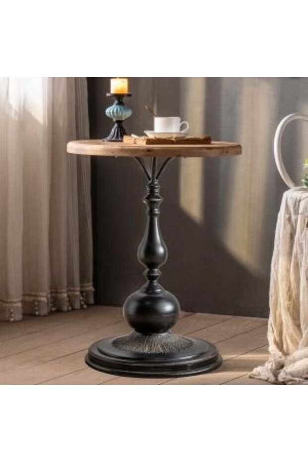 Black solid wood coffee table - 5