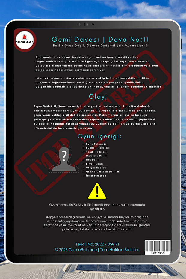 Murder Solving Game - Detective Game - Who Is the Killer Game - Crime Solving Game - Ship Case - 2