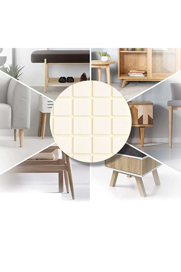 Yapışkanlı Mobilya Masa Sandalye Parke Zemin Ayak Koruyucu Kaydırmaz Keçesi 25 Mm (32 Adet) - 4