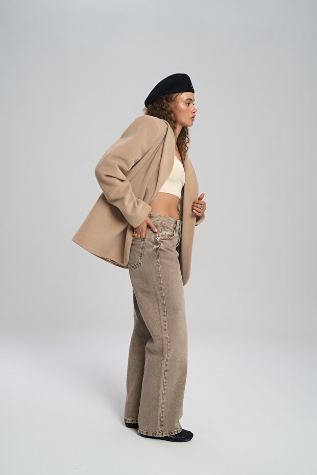 Runa Oversize Bej Blazer - 4