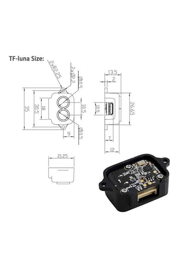 TF-Luna LiDAR Module Range Finder Sensor Single-Point Micro Ranging Module for Arduino Pixhawk 5V UA - 5