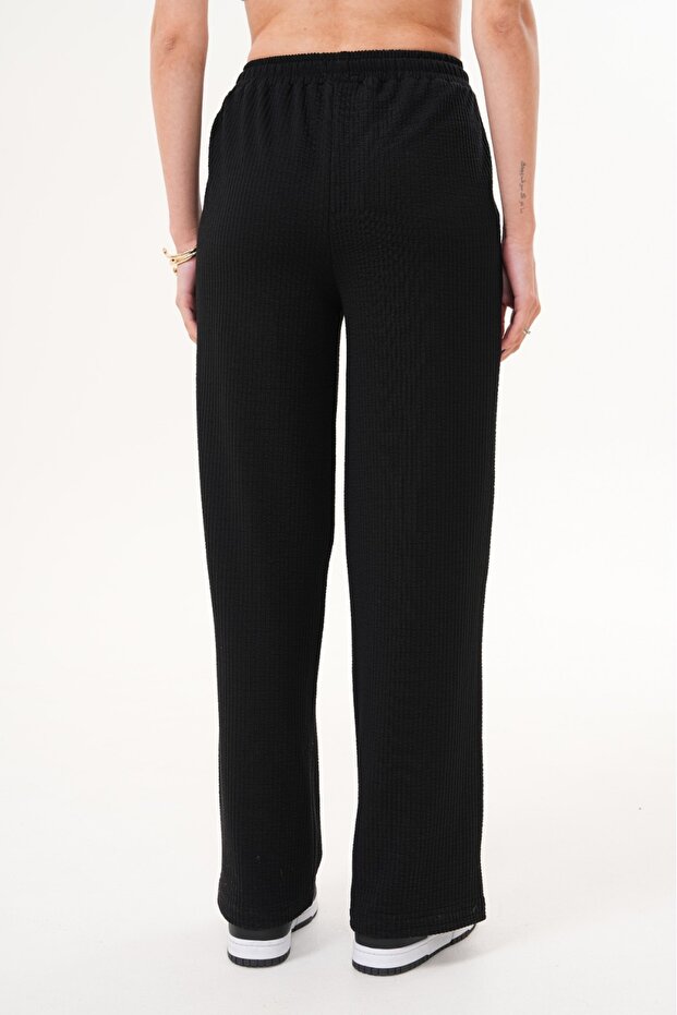 OVERSİZE BORU PAÇA ÖRME PANTOLON - 3