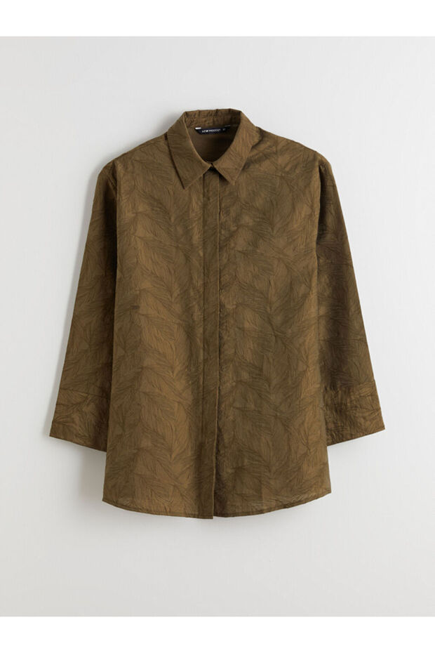 Desenli Kadın Gömlek Tunik - 1