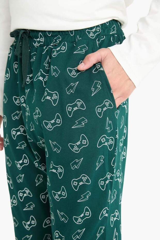 Pajama Set Regular Fit Printed Long Sleeve Top Patterned Long Bottom G2643Ax25Wn - 7
