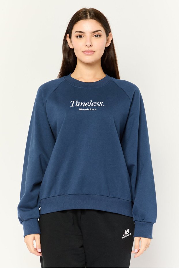 Women Relaxed Fir Long Sleeve Outdoor Sweatshirts, Navy Blue
