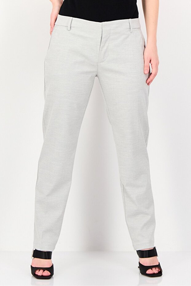 Women Cigarette Fit Heather Straight Leg Pants, Light Grey