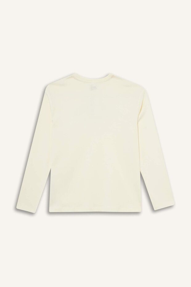 Kız Çocuk Pijama Takımı Baskılı Uzun Kollu Üst Desenli Uzun Alt F6231A825WN - 6