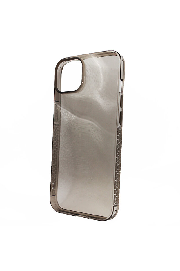 Hard TPU silicone case for Iphone 14, Black-Transparent - 1