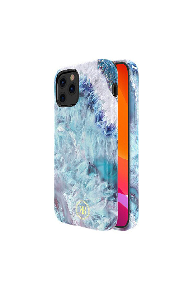 Apple iPhone 12 Precious Marble Case, Elegant Design, Tech Blue - 1