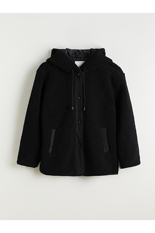 Kapüşonlu Oversize Kadın Teddy Kaban (W5) - 6