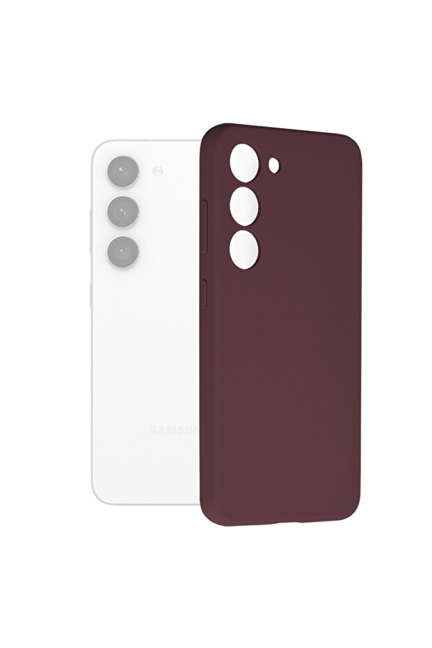 Double Structure Protective Case for Samsung Galaxy S23, Microfiber, Matte Burgundy - 1