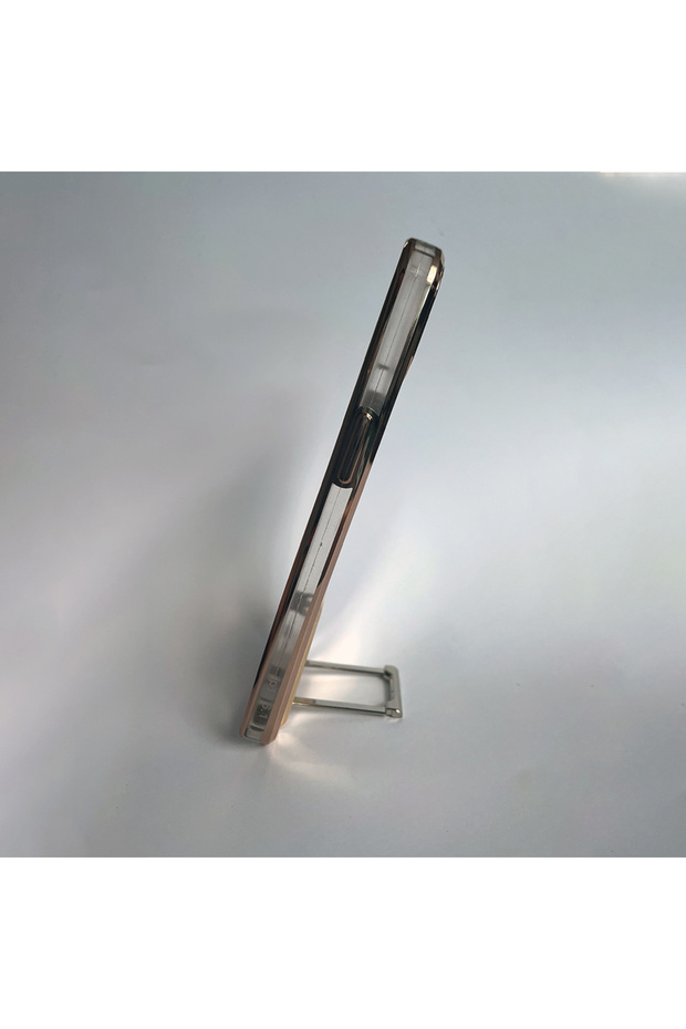 Silicone Case for Apple iPhone 11, Stand, Special Mirror Design, Gold - 3