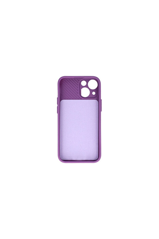 Silicone Case for iPhone 14, Silicone, Microfiber, Camera Protection, Camshield, Purple - 4