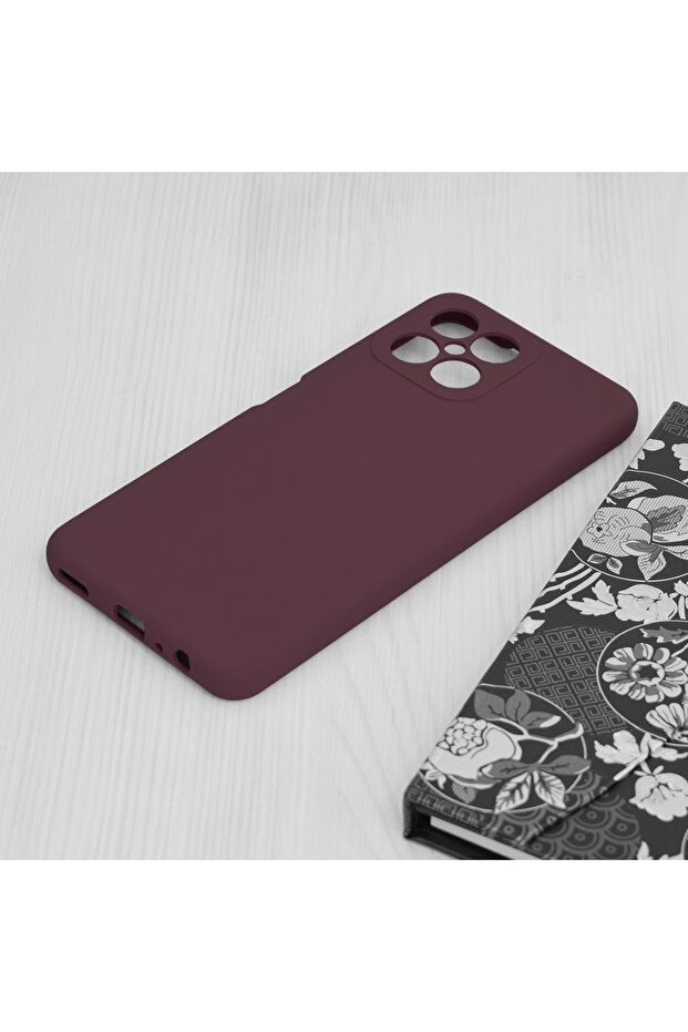 Double Structure Protective Case for Honor X8 4G, Microfiber, Matte Cherry - 3