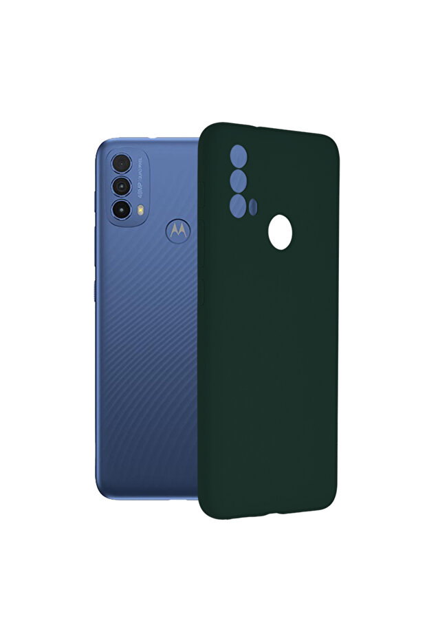 Double Structure Protective Case for Motorola Moto E40 / Moto E30, Microfiber, Oxford Green