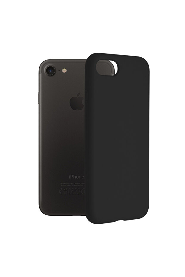 Double Structure Protective Case for iPhone 7 / 8 / SE 2, Microfiber, Titanium Black - 1