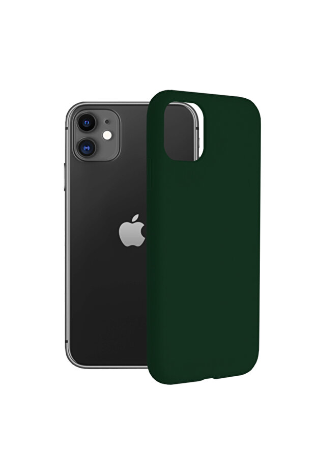 Husa Protectie Double Structure pentru iPhone 11, Microfibra, Verde Oxford - 1