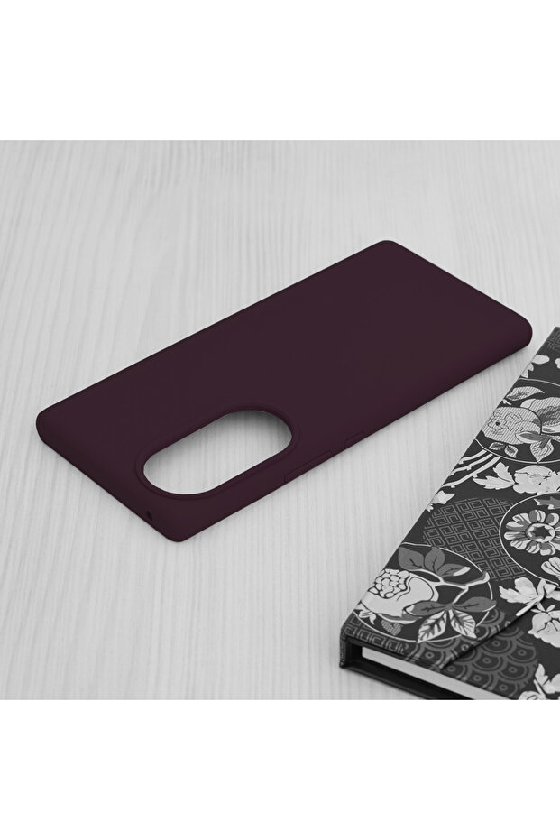 Double Structure Protective Case for Honor 70, Microfiber, Matte Cherry - 2