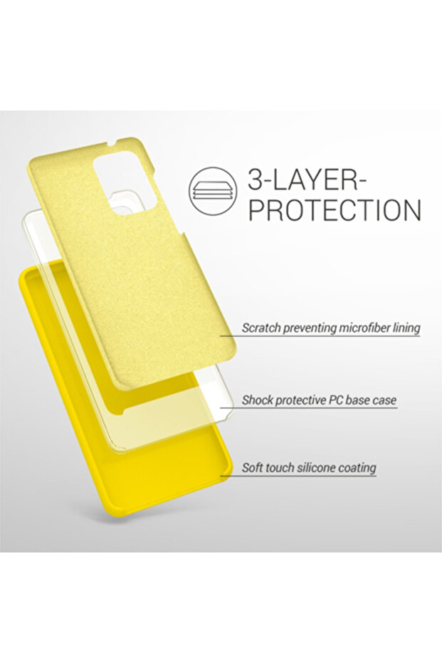 Silicone Case for Samsung Galaxy A33, Microfiber Interior, Yellow - 3