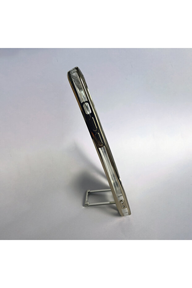 Silicone Case for Apple iPhone 11, Stand, Special Mirror Design, Gold - 4