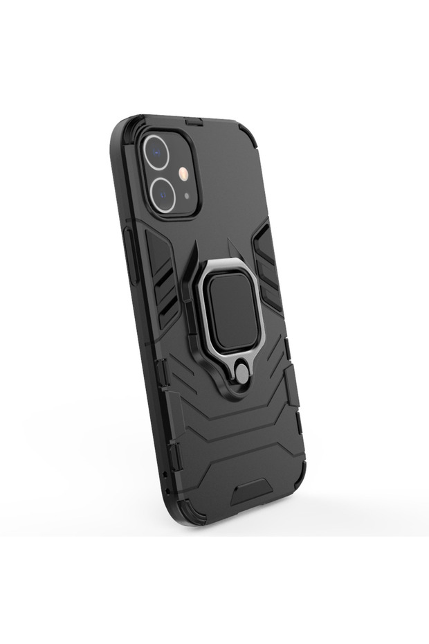 Armor Ring Case for Apple iPhone 12 Mini, Army Shield, Magnetic Ring, Rugged, Titanium Black - 6