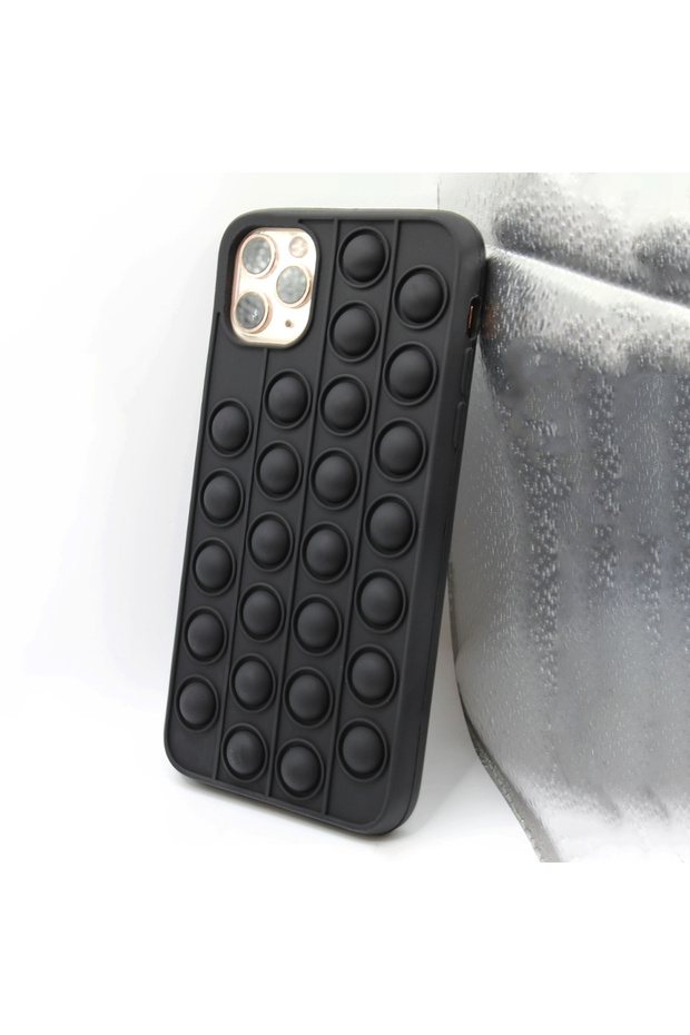 Husa pentru Apple Iphone 12 Pro Max, Push Bubble Pop It, Negru - 4